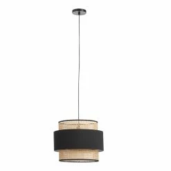 Deals 🌟 World Market Natural Rattan and Black Fabric Pendant Lamp ✨ -Lighting Sales Store unnamed file 103