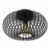Promo 😀 World Market Jorna Black Metal Cage Flush Mount Ceiling Light 🔥