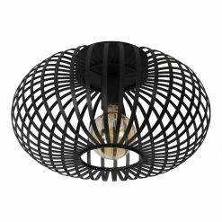 Promo 😀 World Market Jorna Black Metal Cage Flush Mount Ceiling Light 🔥