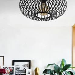 Promo 😀 World Market Jorna Black Metal Cage Flush Mount Ceiling Light 🔥 -Lighting Sales Store unnamed file 1032