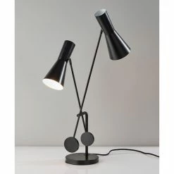 Best reviews of 🎉 World Market Bond Black Metal 2 Light Adjustable Desk Lamp With USB 🎁 -Lighting Sales Store unnamed file 1055