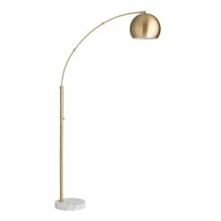 Wholesale 😍 World Market Hayden Brass Arc And White Marble Floor Lamp 🎁