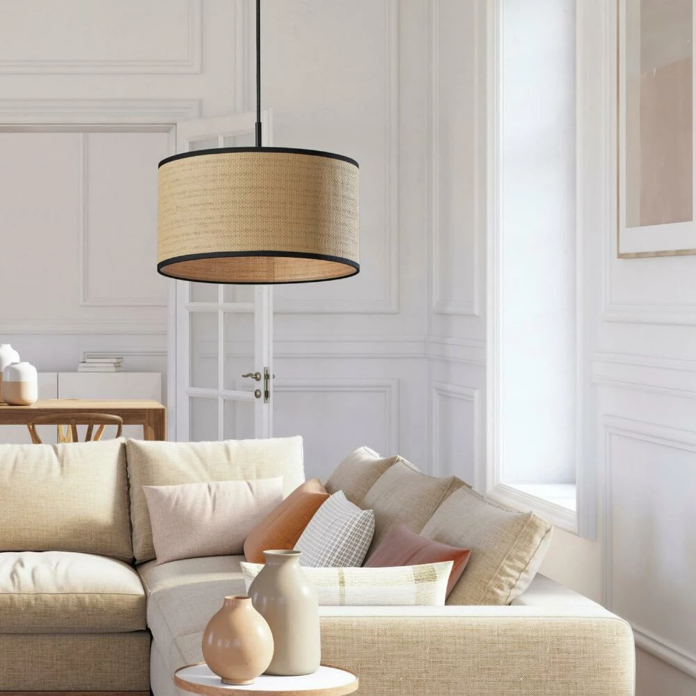 Outlet ๐ World Market Landor Natural And Black Woven Drum Pendant Lamp ๐ 4 Outlet ๐ World Market Landor Natural And Black Woven Drum Pendant Lamp ๐ - Image 2