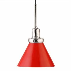 New 🛒 World Market Matt Red Metal Cone Shade Pendant Lamp 🌟 -Lighting Sales Store unnamed file 1097