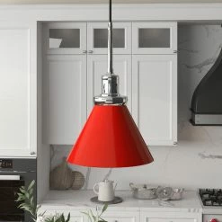 New 🛒 World Market Matt Red Metal Cone Shade Pendant Lamp 🌟 -Lighting Sales Store unnamed file 1098