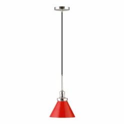 New 🛒 World Market Matt Red Metal Cone Shade Pendant Lamp 🌟 -Lighting Sales Store unnamed file 1099