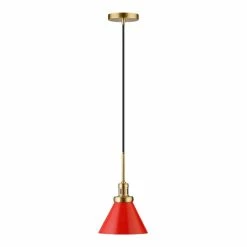 New 🛒 World Market Matt Red Metal Cone Shade Pendant Lamp 🌟 -Lighting Sales Store unnamed file 1100