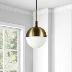 Flash Sale ⭐ World Market Frosted Glass and Brass Orb Pendant Lamp 🥰 -Lighting Sales Store unnamed file 1116