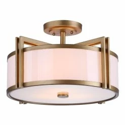 Coupon 🥰 World Market Davis Gold Trim 3 Light Flush Mount Ceiling Light 😉 -Lighting Sales Store unnamed file 1118