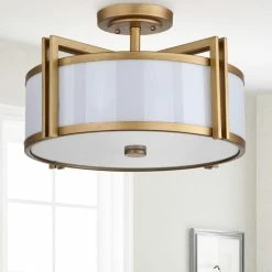 Coupon 🥰 World Market Davis Gold Trim 3 Light Flush Mount Ceiling Light 😉 -Lighting Sales Store unnamed file 1119