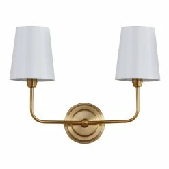 Cheap ⭐ World Market Riley Warm Gold Two Arm Wall Sconce 😍