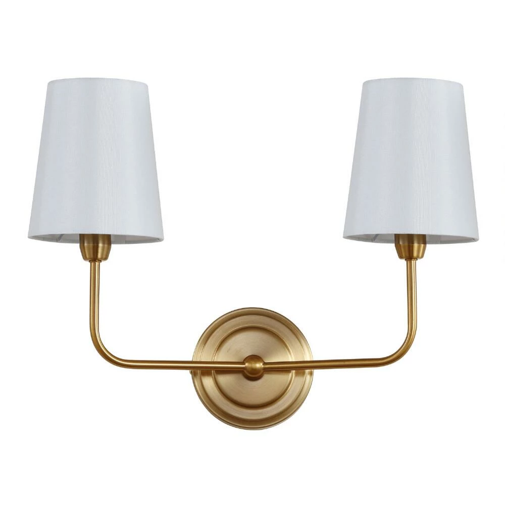 Cheap ⭐ World Market Riley Warm Gold Two Arm Wall Sconce 😍 3 Cheap ⭐ World Market Riley Warm Gold Two Arm Wall Sconce 😍