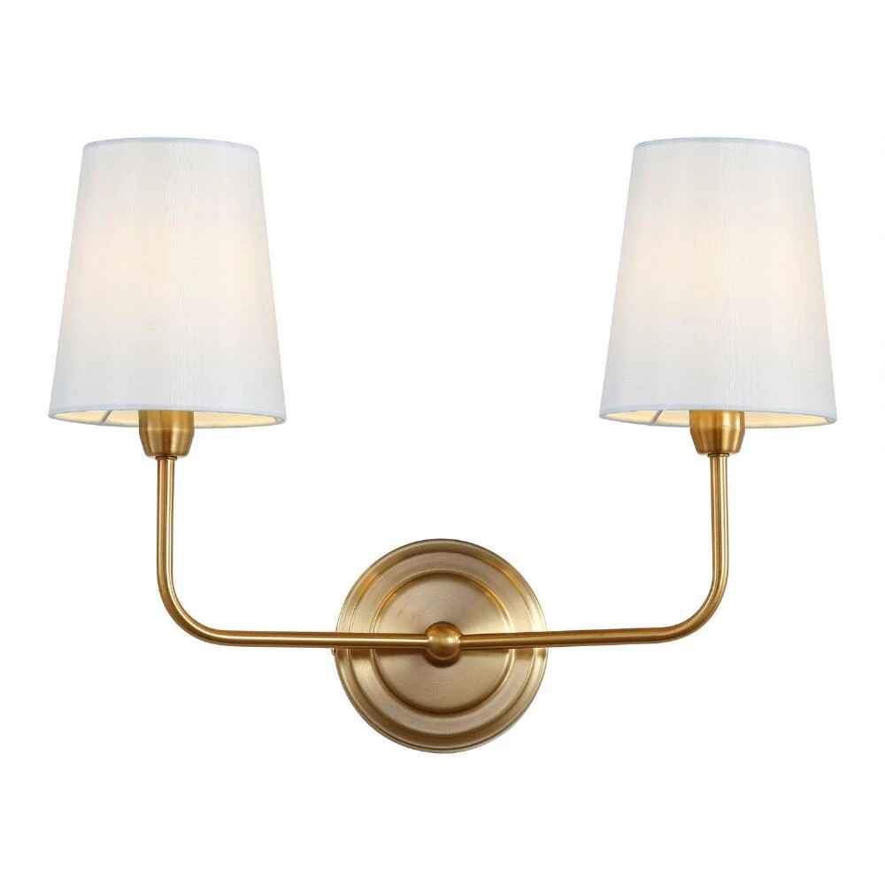 Cheap ⭐ World Market Riley Warm Gold Two Arm Wall Sconce 😍 4 Cheap ⭐ World Market Riley Warm Gold Two Arm Wall Sconce 😍 - Image 2
