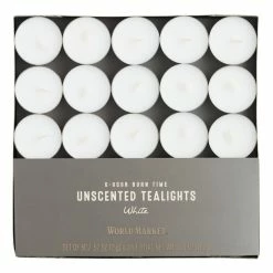 Brand new ❤️ World Market White Long Burning Tealight Candles 50 Pack 🔥