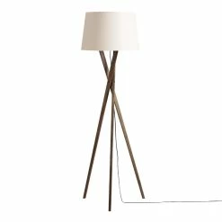 New 🧨 World Market Austin Walnut Brown Wood Tripod Floor Lamp 🤩