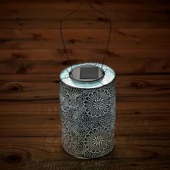 Best Pirce ⭐ World Market Floral Fabric Cylinder Solar LED Lantern 🌟 -Lighting Sales Store unnamed file 1170