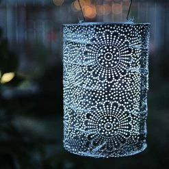 Best Pirce ⭐ World Market Floral Fabric Cylinder Solar LED Lantern 🌟 -Lighting Sales Store unnamed file 1171