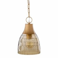 Best Pirce 👏 World Market Glasshouse Carved Glass And Brass Dome Pendant Lamp 🤩