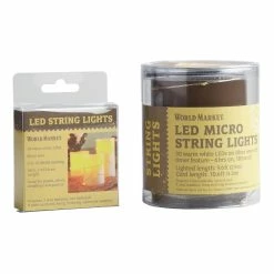 Flash Sale 🛒 World Market White Micro LED Battery Operated String Lights 😉