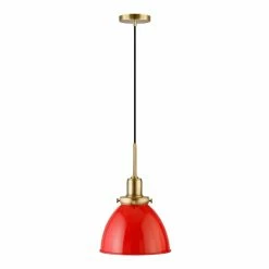 Wholesale ⭐ World Market Iris Red Metal Dome Shade Pendant Lamp ⭐