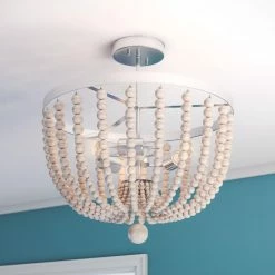Budget 😀 World Market Madison Wood Bead 3 Light Semi Flush Mount Ceiling Light 🧨 -Lighting Sales Store unnamed file 1324