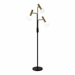 Flash Sale 🔥 World Market Sinclair Black And Brass Metal 3 Light Adjustable Floor Lamp 🌟