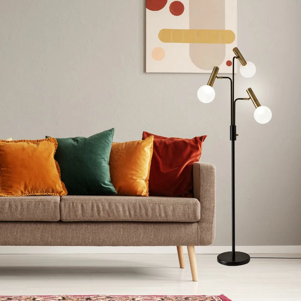 Flash Sale ๐ฅ World Market Sinclair Black And Brass Metal 3 Light Adjustable Floor Lamp ๐ 4 Flash Sale ๐ฅ World Market Sinclair Black And Brass Metal 3 Light Adjustable Floor Lamp ๐ - Image 2