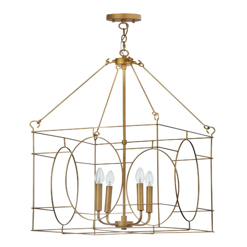 Wholesale โญ World Market Margo Gold Geo Cage 4 Light Pendant Lamp ๐ 3 Wholesale โญ World Market Margo Gold Geo Cage 4 Light Pendant Lamp ๐