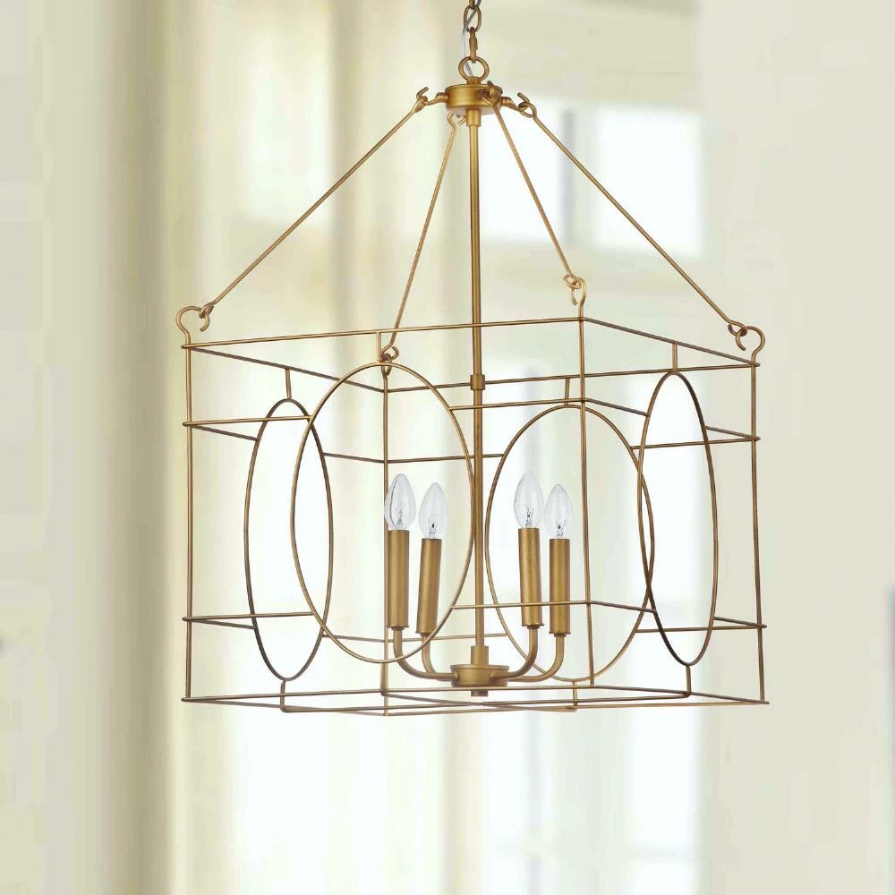 Wholesale โญ World Market Margo Gold Geo Cage 4 Light Pendant Lamp ๐ 4 Wholesale โญ World Market Margo Gold Geo Cage 4 Light Pendant Lamp ๐ - Image 2