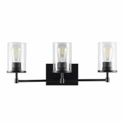 Flash Sale ✔️ World Market Ronsa Black And Clear Glass 3 Light Wall Sconce 😀
