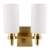 Hot Sale 🧨 World Market Tallulah Brass And Frosted Glass 2 Light Wall Sconce 🛒