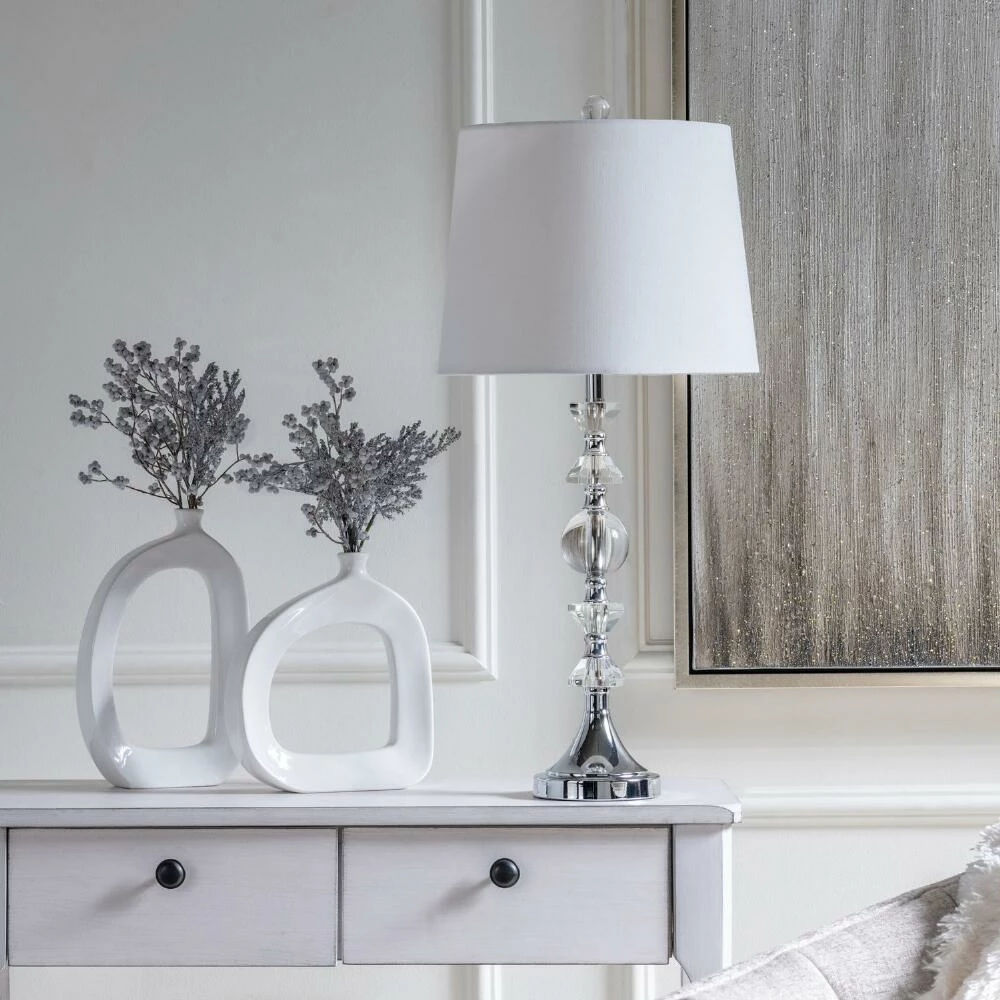 Budget ๐ World Market Emilio Crystal Glass And Chrome Stacked Table Lamp ๐ 7 Budget ๐ World Market Emilio Crystal Glass And Chrome Stacked Table Lamp ๐ - Image 5