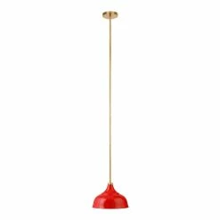 Wholesale 🌟 World Market Lucy Red Metal Dome Shade Pendant Lamp 🌟