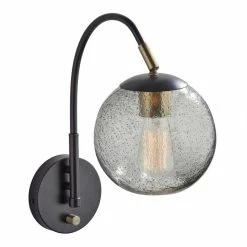Best deal ⭐ World Market Edie Black Metal And Speckled Glass Wall Sconce 😉