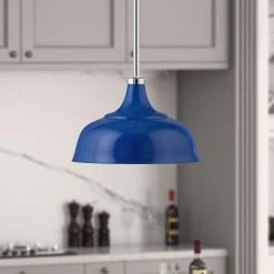 Flash Sale 🎁 World Market Lucy Blue Metal Dome Shade Pendant Lamp ❤️ -Lighting Sales Store unnamed file 1373