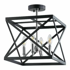 Best deal 💯 World Market Matias Black And Nickel Flush Mount Ceiling Light 🎉