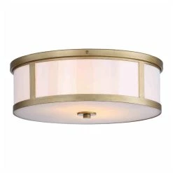 Cheapest 🎉 World Market Avery Antique Gold Drum Flush Mount Ceiling Light 🎁 -Lighting Sales Store unnamed file 1390