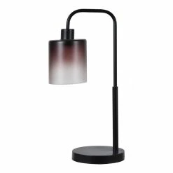 Cheapest 👍 World Market Ombre Glass and Black Metal Task Lamp 🔔