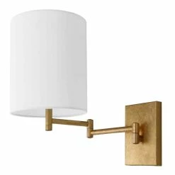 Cheapest 🔔 World Market Lillian Gold And Off White Metal Adjustable Wall Sconce ✔️