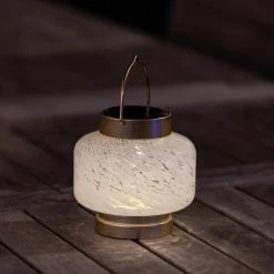 Best deal 👍 World Market White Blown Glass Solar LED Lantern 🛒 -Lighting Sales Store unnamed file 1472