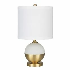 Best Sale โค๏ธ World Market Askew White Frosted Glass And Gold Metal Globe Table Lamp ๐ฏ