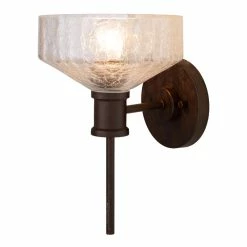 Brand new 😉 World Market Vinnie Brown Metal And Crackle Glass Wall Sconce 💯