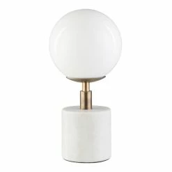 Promo ๐ World Market Una White Marble And Antique Brass Table Lamp ๐
