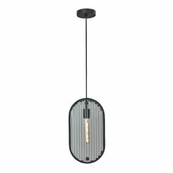 Best reviews of ❤️ World Market Landon Black Metal And Textured Glass Pendant Lamp 🧨