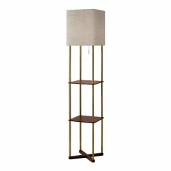 Top 10 🛒 World Market Homer Antique Brass Floor Lamp With USB And Shelves 🎉