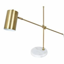 Outlet 🤩 World Market Torrey Gold And White Marble Adjustable Task Lamp 👏
