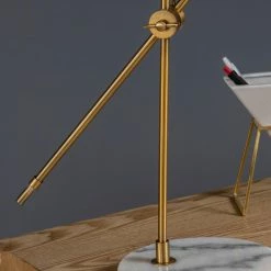 Outlet 🤩 World Market Torrey Gold And White Marble Adjustable Task Lamp 👏 -Lighting Sales Store unnamed file 1534