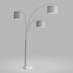 New ❤️ World Market Steel and Marble 3 Arm Adjustable Sidney Floor Lamp Set 👍