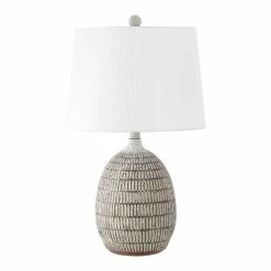 Best Sale โญ World Market Dewlen Brown and White Textured Table Lamp ๐ฅฐ