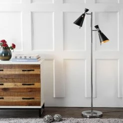 Best Sale 🥰 World Market Efisio Chrome, Black And Gold Adjustable 2 Light Floor Lamp ✔️ -Lighting Sales Store unnamed file 1547